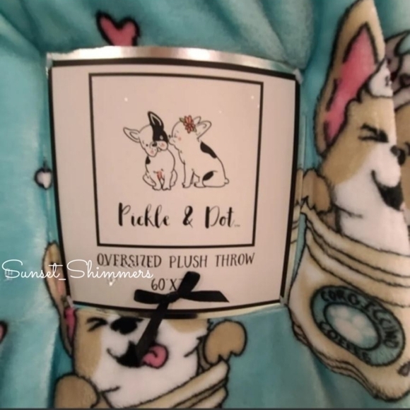 Starbucks Inspired Corgi Dog Corgiccino Coffee Cup Oversized Throw Blanket Decor - Picture 2 of 8